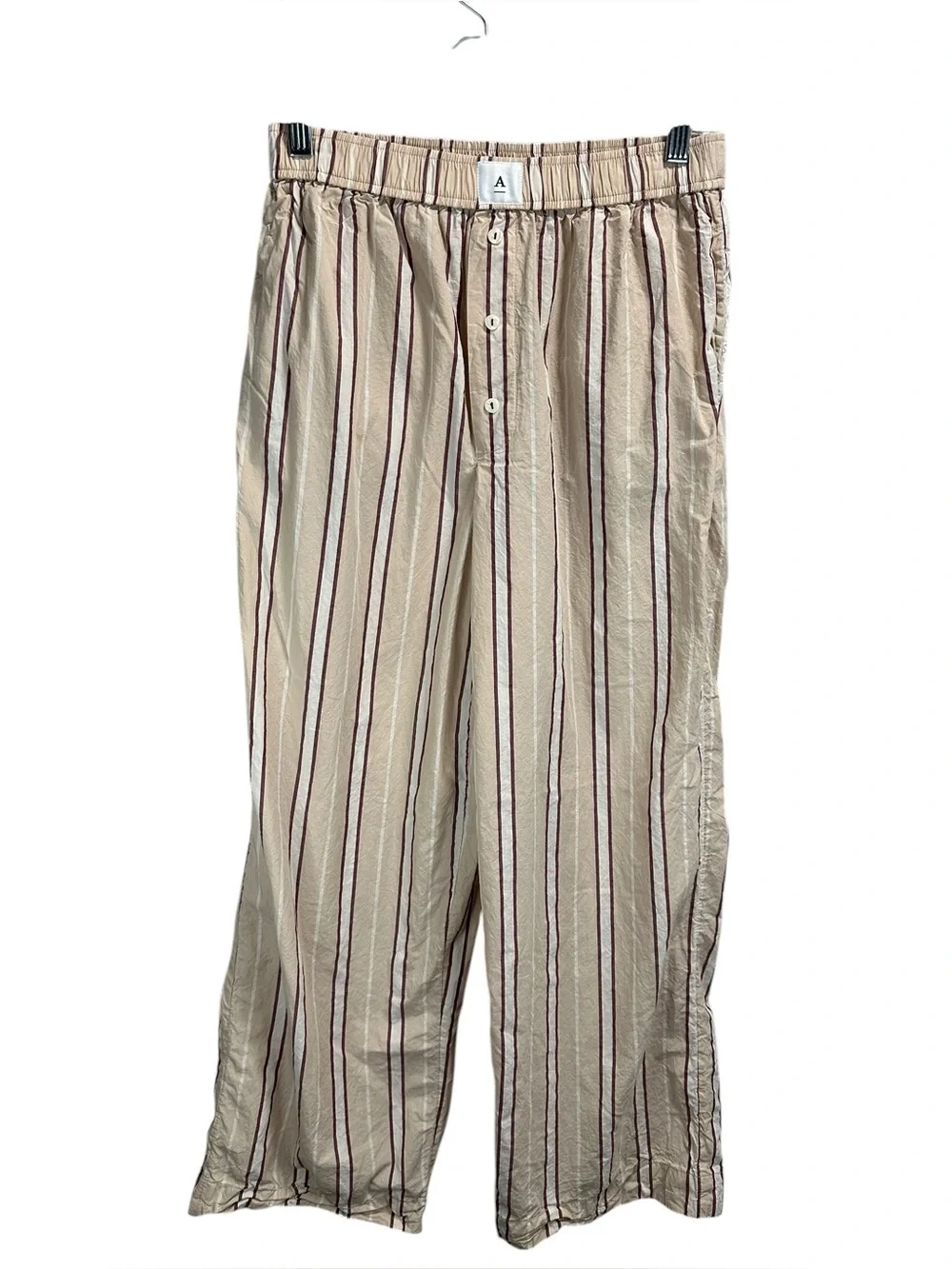 Anthropologie The Wren Stripe Boxer Pants in Neutral Motif